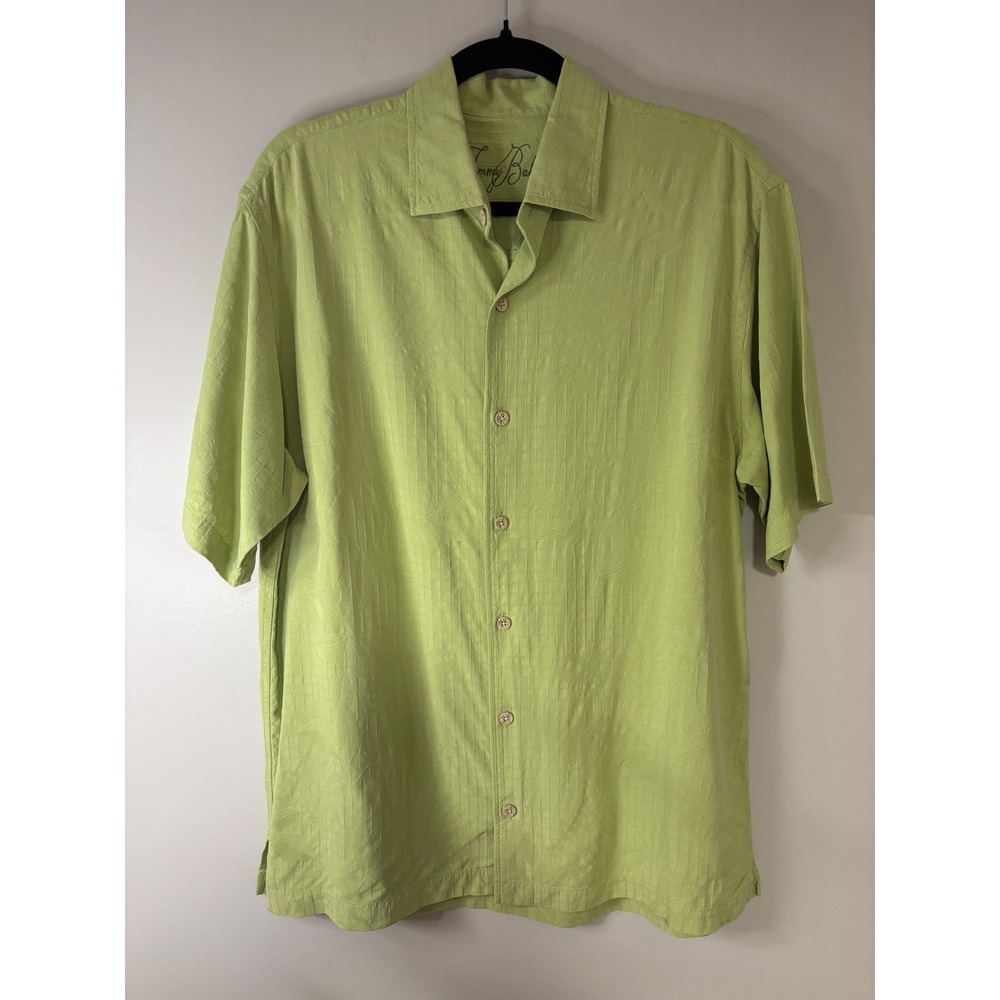 Tommy Bahama Silk Button Down Shirt‎ Men's Medium Green Tropical